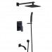 Tub Shower Fixture Big FLOW Rainfall Metal Faucet Systems Wall Mounted Value handheld Included Black - B07CSQKNYB